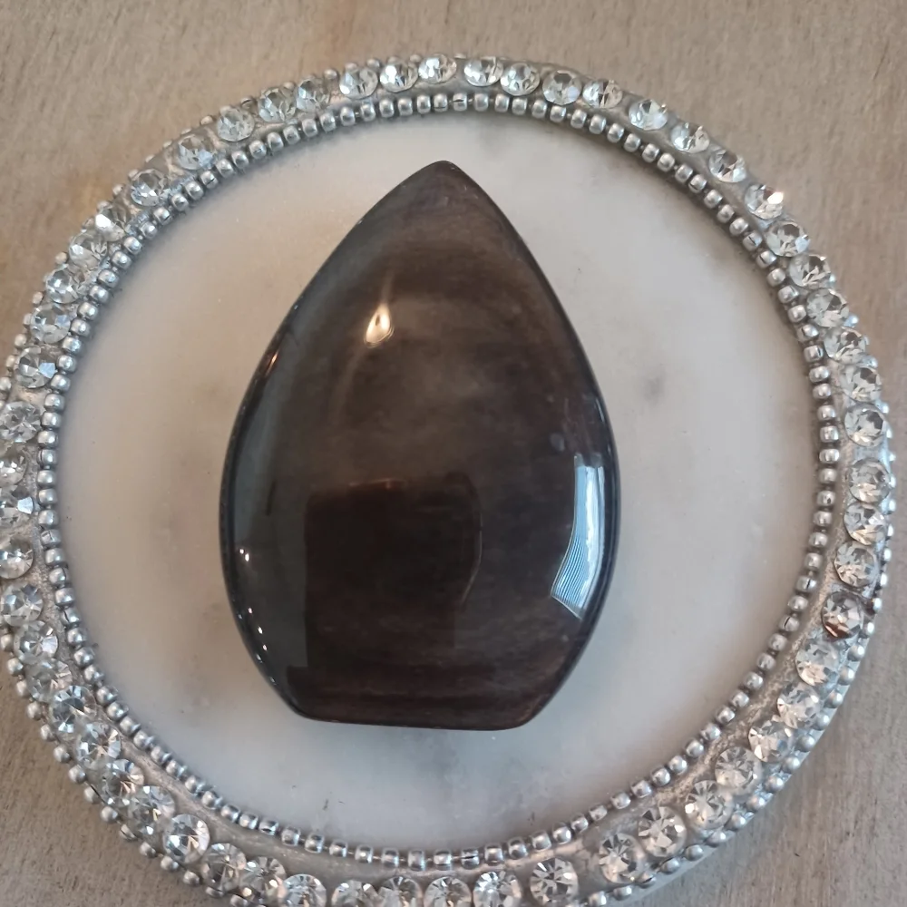 Natural Silver Flash Obsidian Stand-up Freeform Crystal - Picture 6 of 12